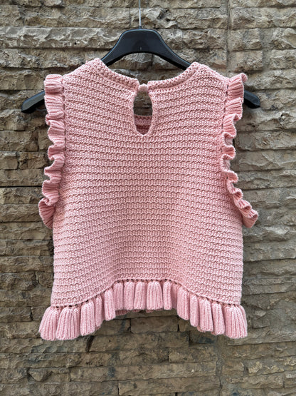 ZARA. Top punto rosa volante