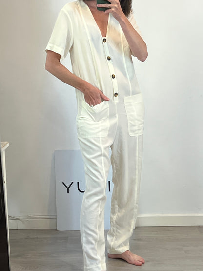 ZARA. Mono largo blanco. T S