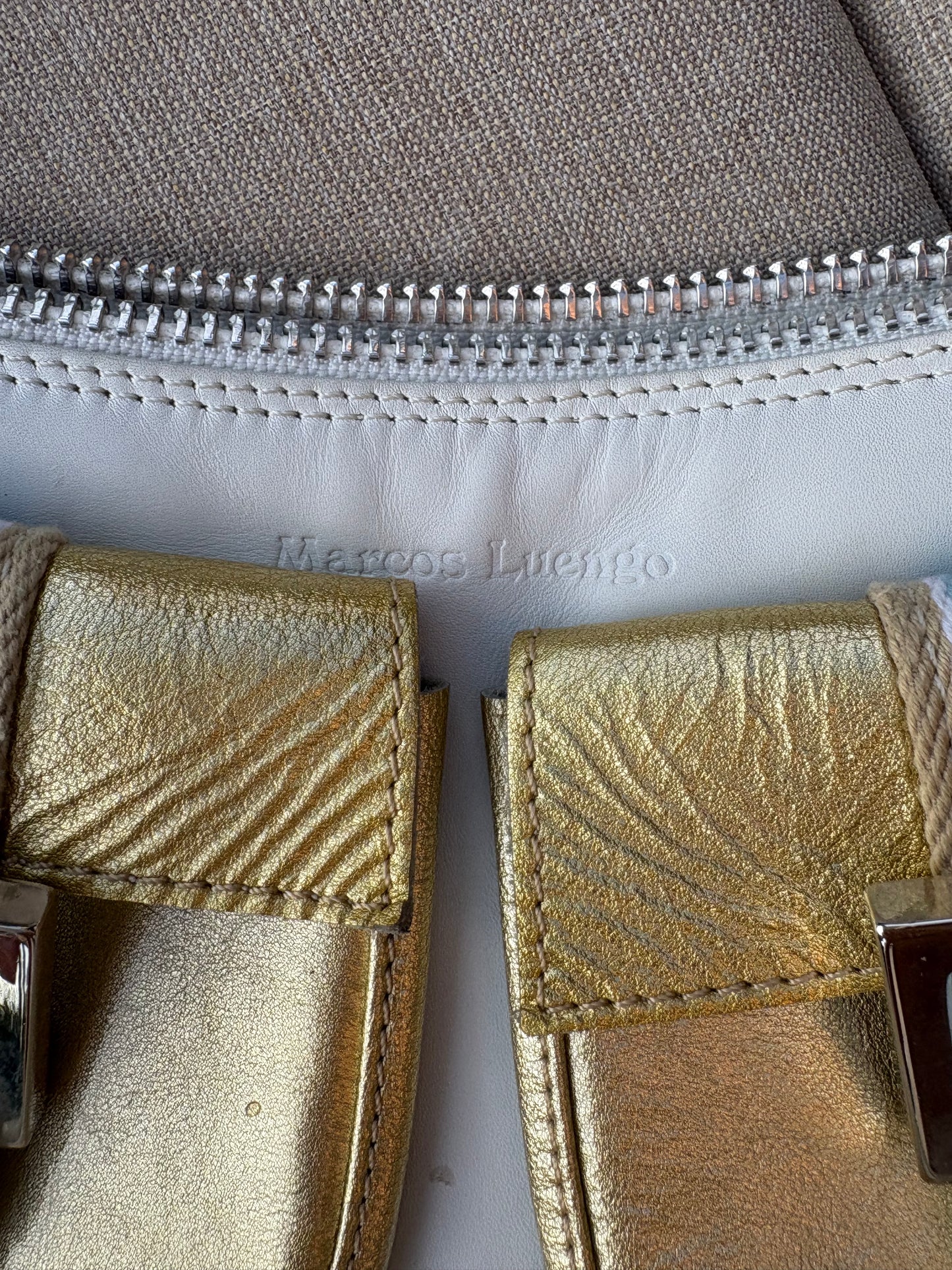 MARCOS LUENGO. Bolso de hombro piel tricolor