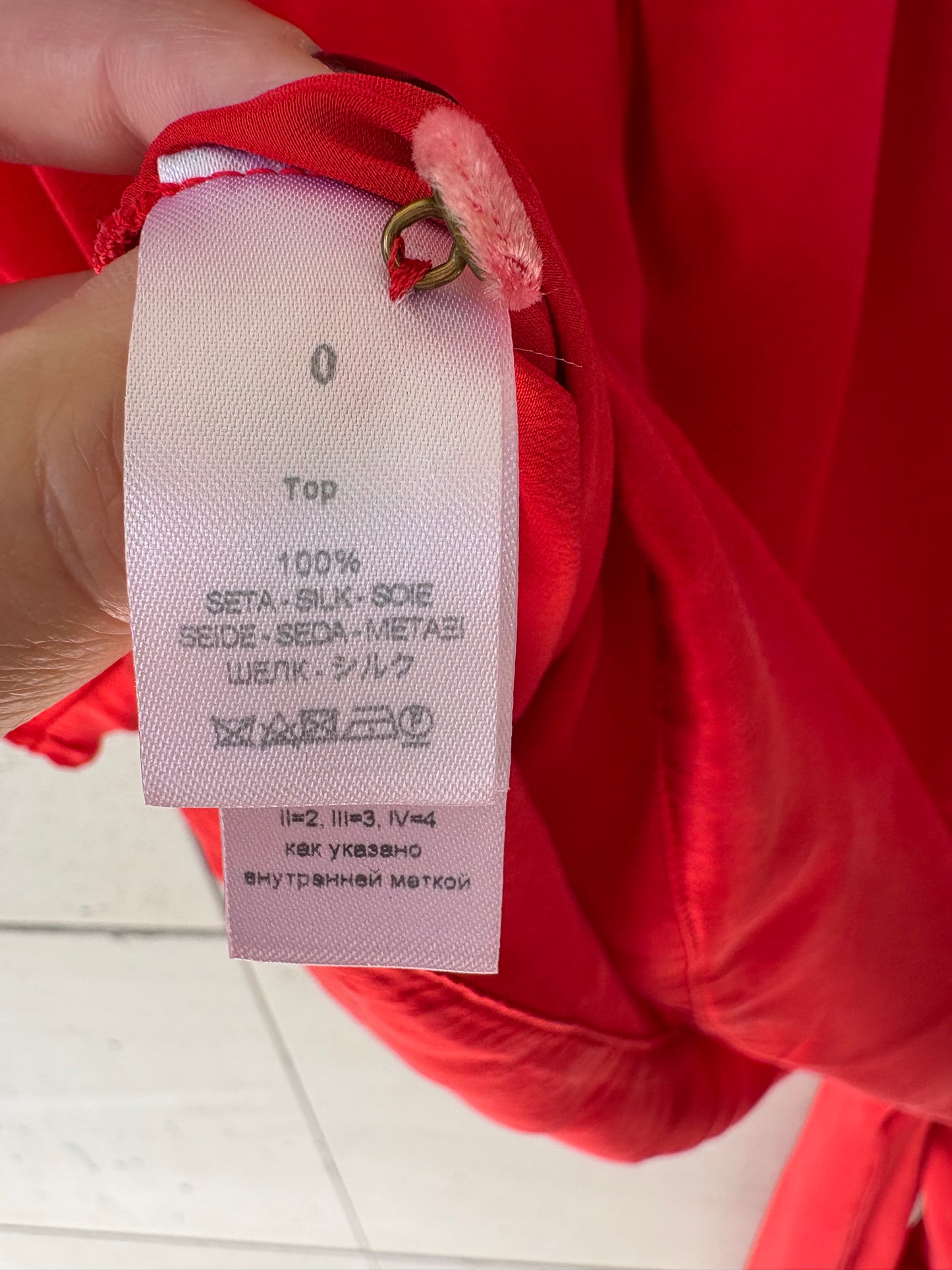 FORTE FORTE. Top rojo seda. T 0 (xs/s)