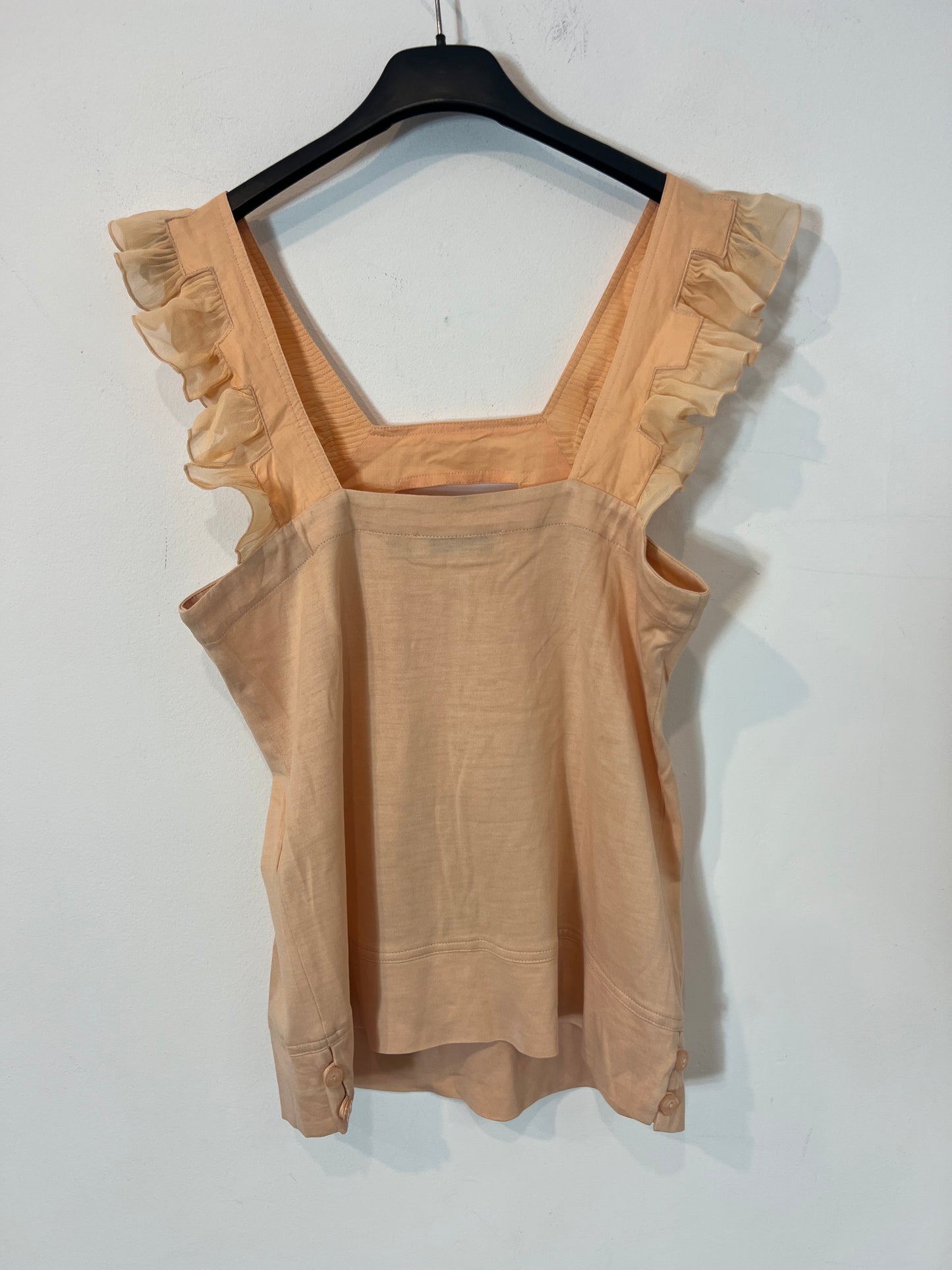 SEE BY CHLOÉ. Top tono pastel algodón y seda. T 40 (s)