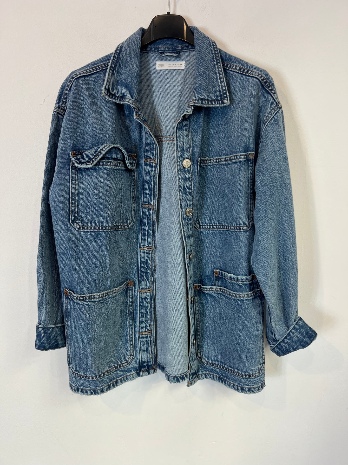 ZARA. Chaqueta denim bolsillos. T 13- 14 años (XS/S)