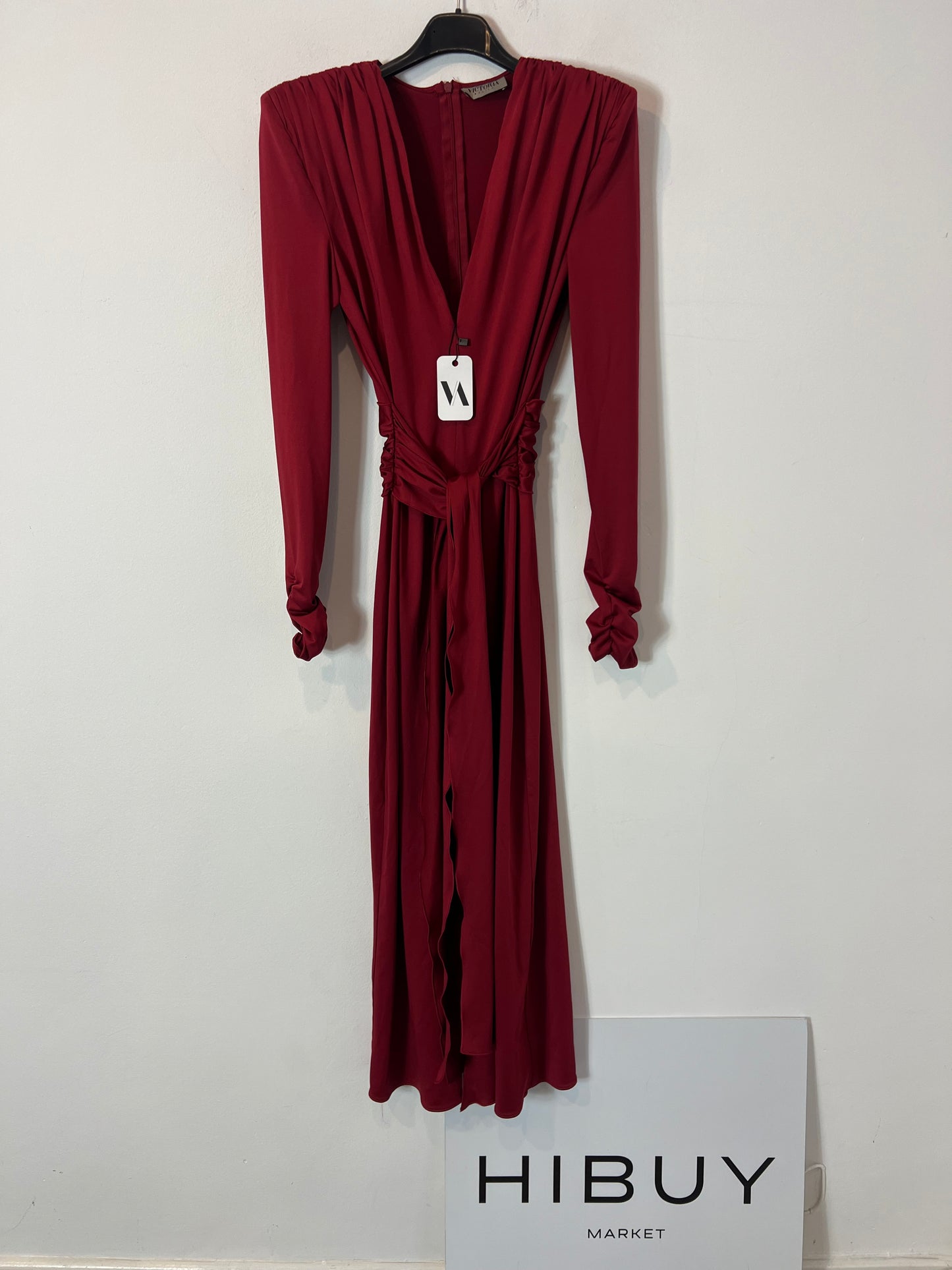 VICTORY. Stretch burgundy midi dress. T.S.