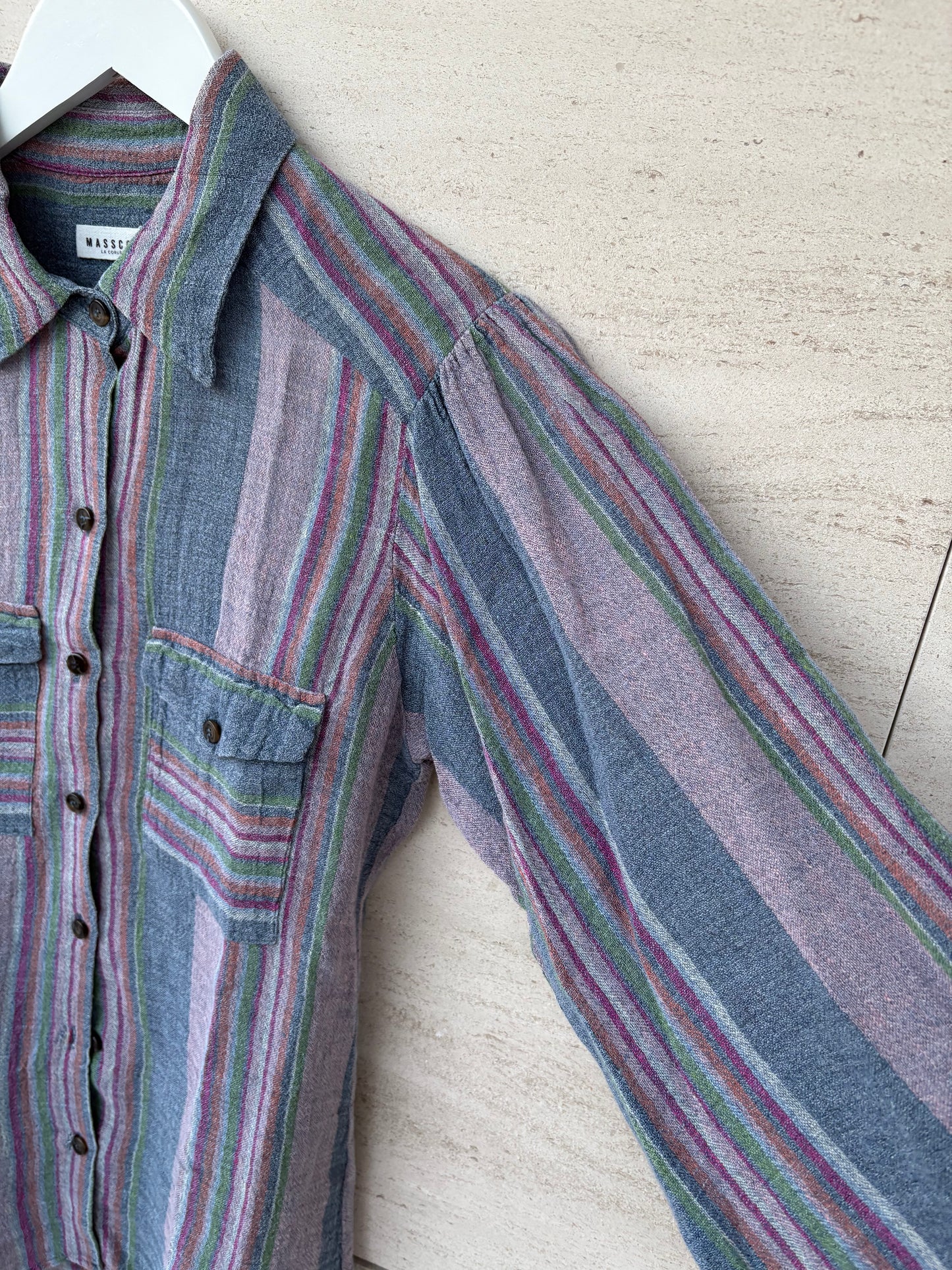 MASSCOB. Blusa lino rayas