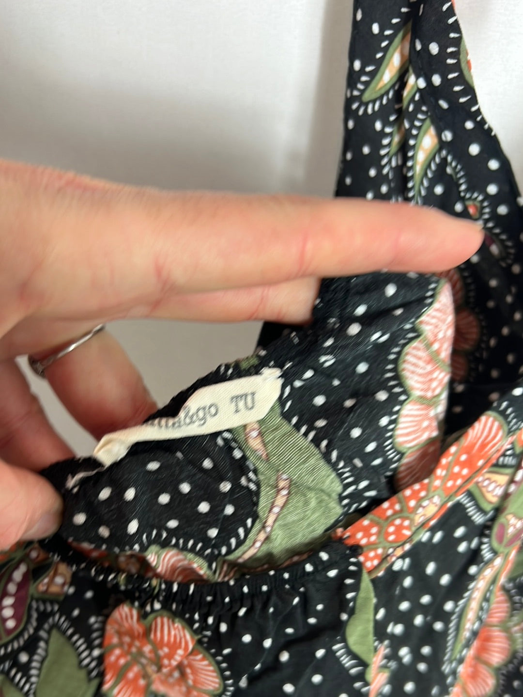 RENATTA&GO . Vestido largo negro estampado . TU (s)