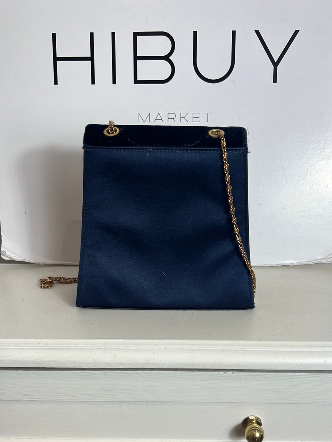 OTRAS. Bolso azul doble textura