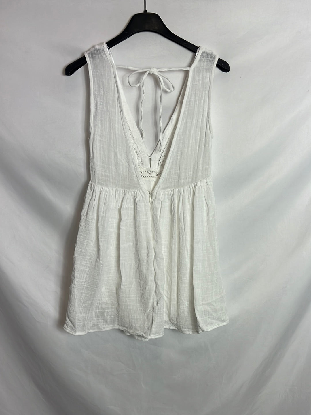 OTHERS. Linen dress-effect short jumpsuit. XS/S