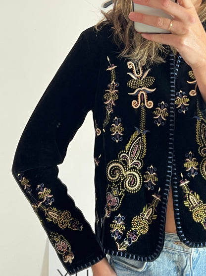 TOP QUEENS. Chaqueta terciopelo bordada. T XS/S