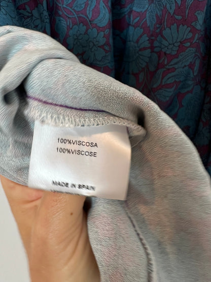 MAGNOLYA. Vestido largo fluido bicolor detalle mangas. T 1(S)