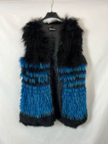 SUNRISE. Two-tone fur vest Tl