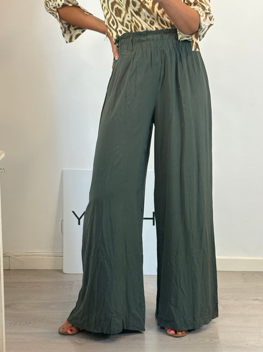 OTRAS. Pantalón verde fluido. T S/M