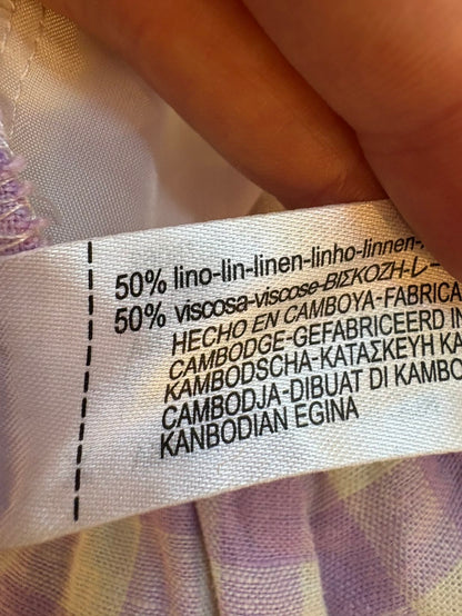 ZARA. Bermuda lino bolsillo en morado