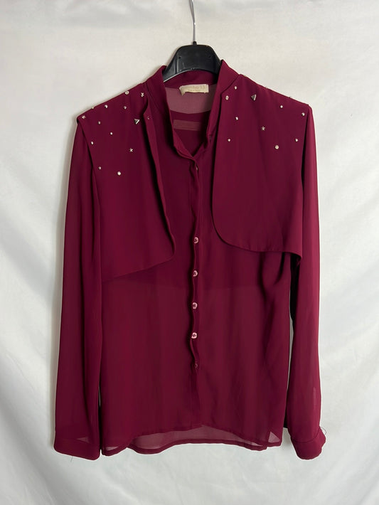 BIMANI. Burgundy blouse and vest set Ts
