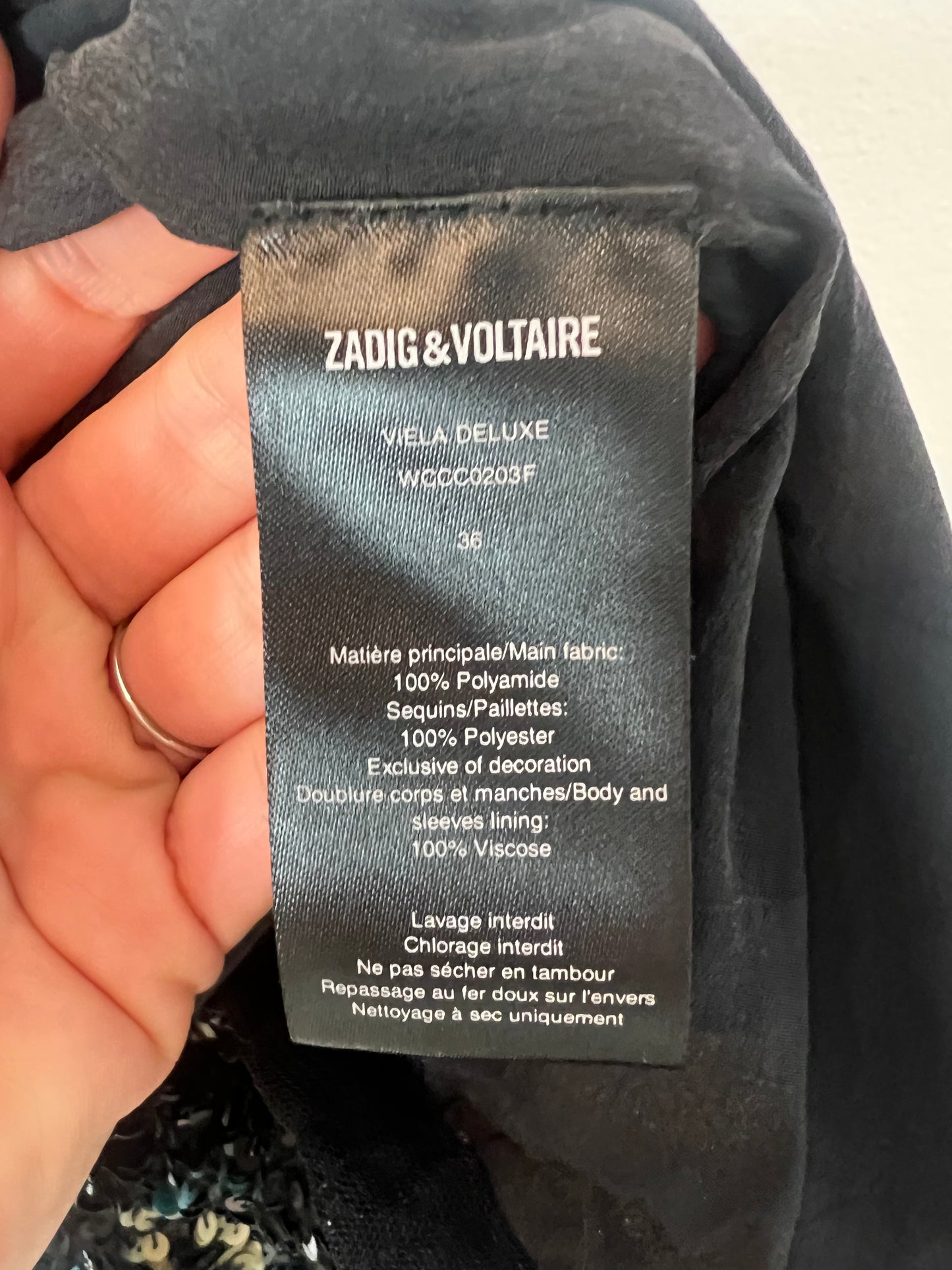 ZADIG&VOLTAIRE. Chaqueta lentejuelas colores  T.36