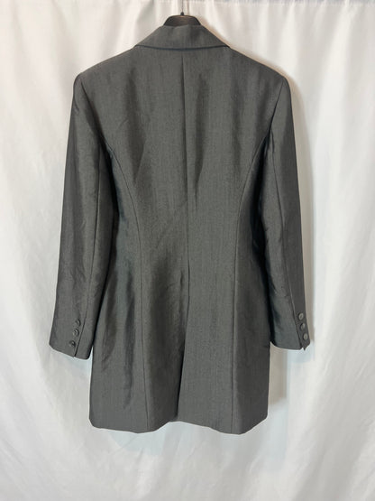 FÓRMULA JOVEN. Chaqueta larga gris textura. T 40( M)