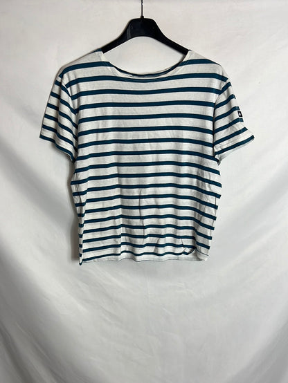HUBLOT. Blue striped T-shirt. Size 14 years (xs)
