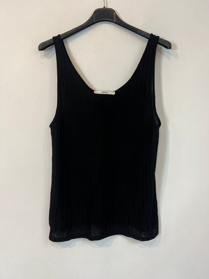 UTERQÜE. Top negro rayas T.m