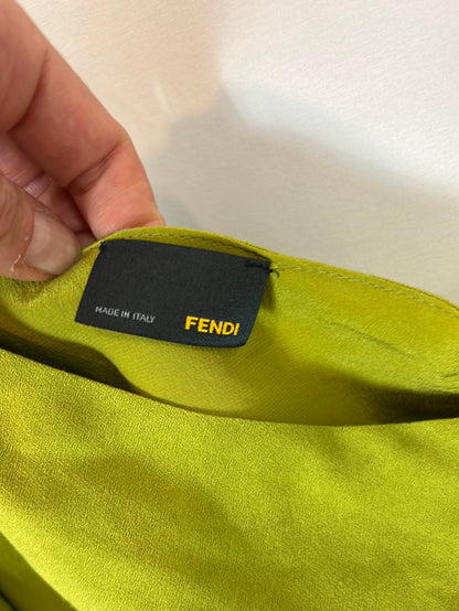 FENDI. Asymmetrical green dress. Size 40