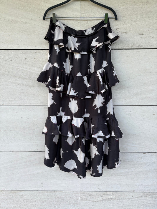 ULLA JOHNSON. Falda larga estampada volantes. T M