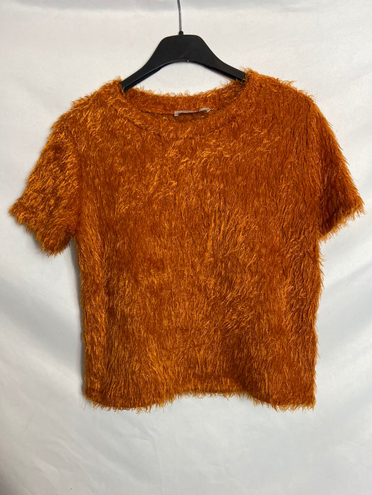 ZARA. Top naranja pelo T.S
