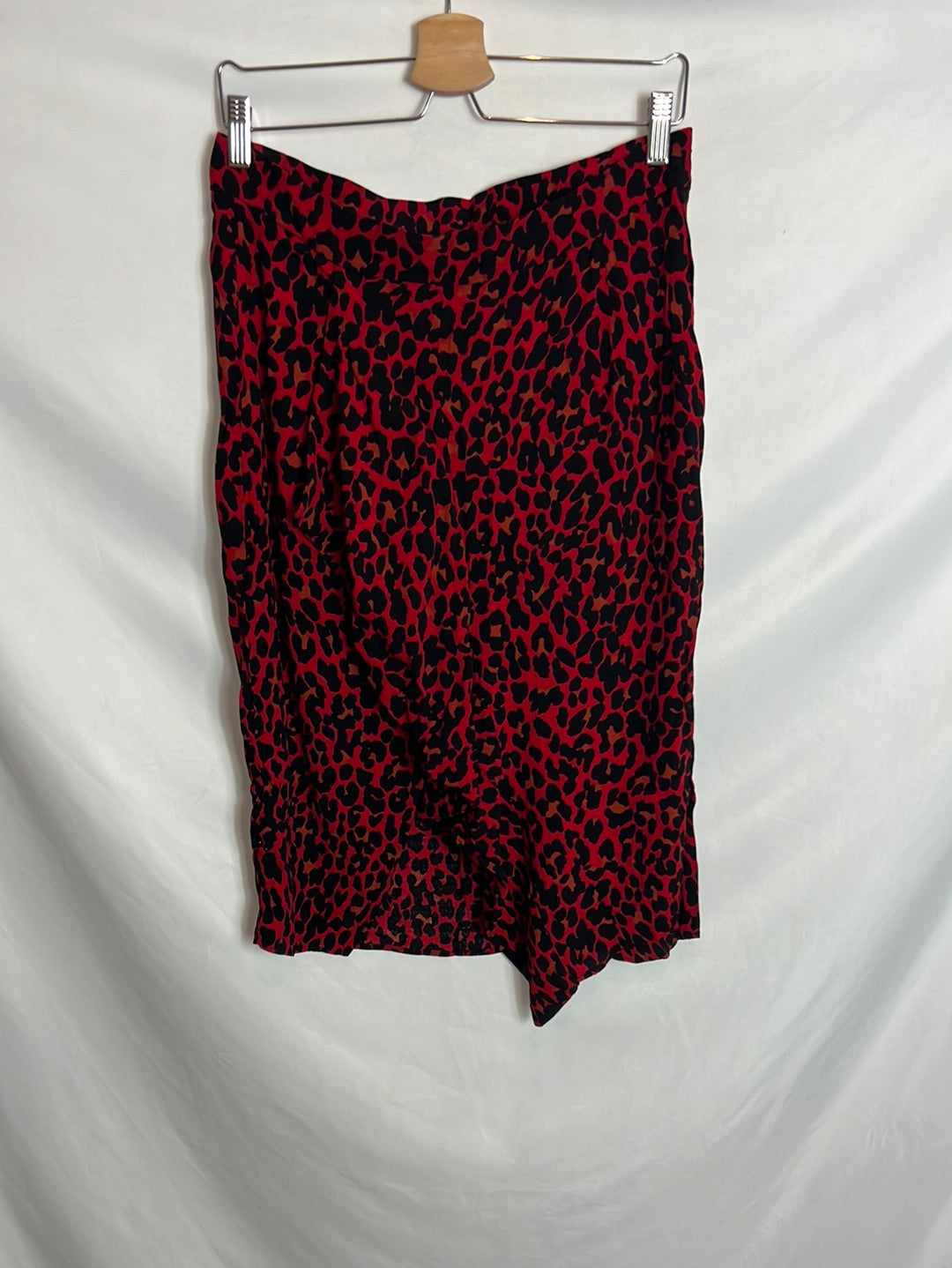 ZARA. Falda midi animal print. T L