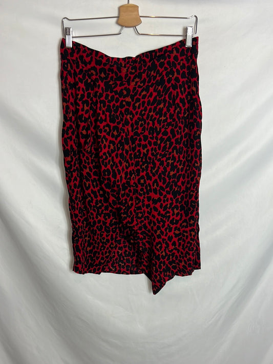 ZARA. Falda midi animal print. T L
