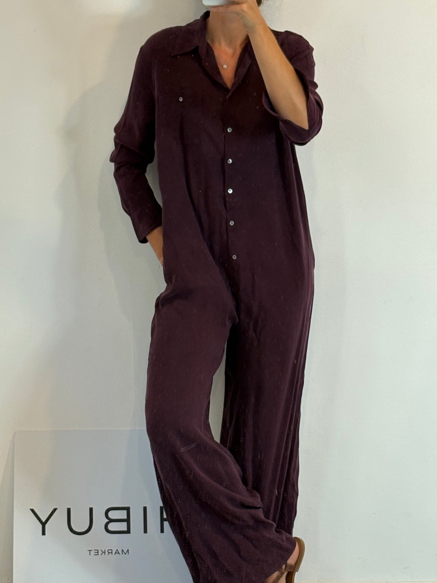 TCN. Bordeaux fluid jumpsuit Tl