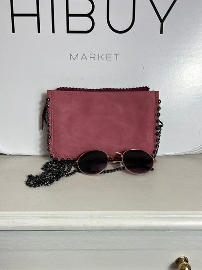 ZARA. bolso mini rosa tachuelas