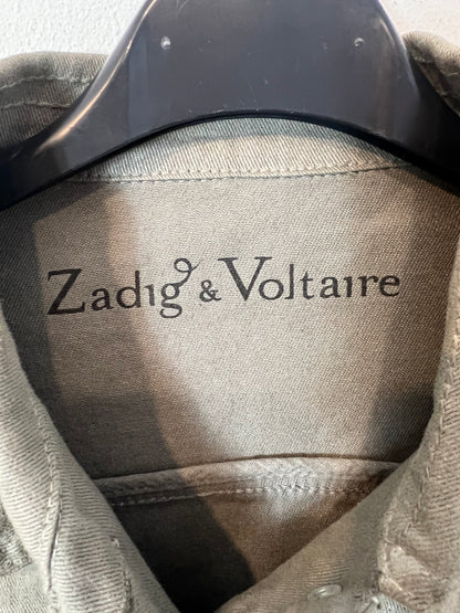 ZADIG & VOLTAIRE. Chaqueta verde encerada. T S