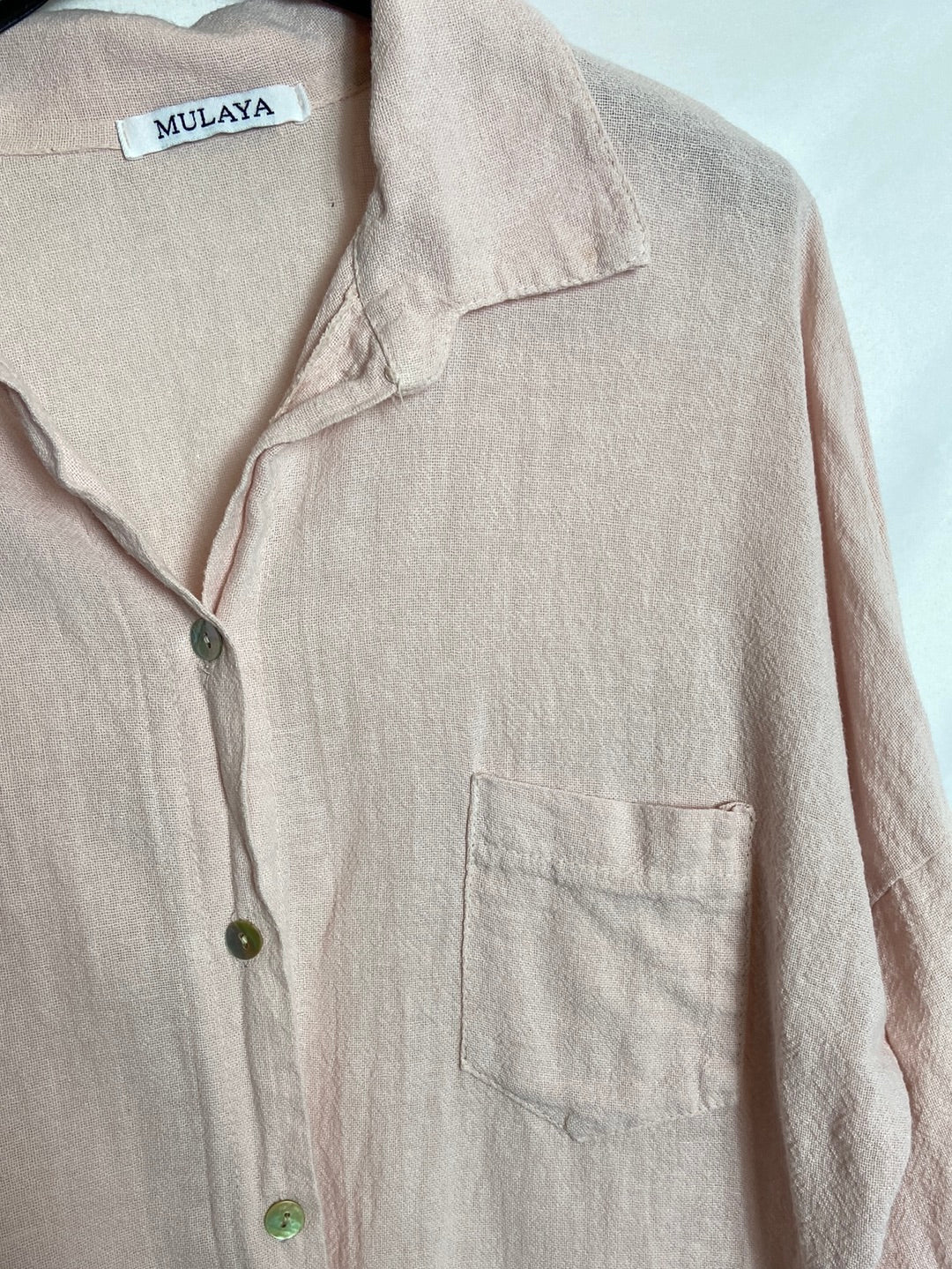 MULAYA. Camisa rosa lino TU(S)