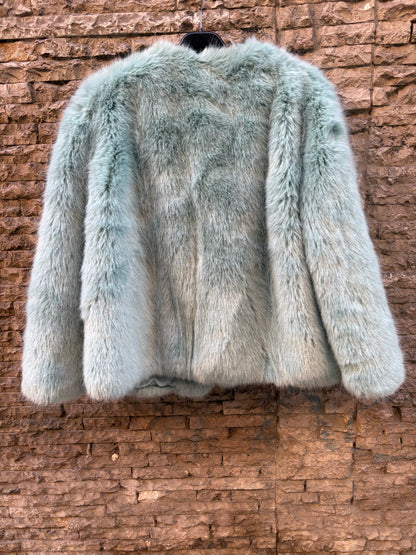 ZARA. Chaqueta pelo verde agua. T M