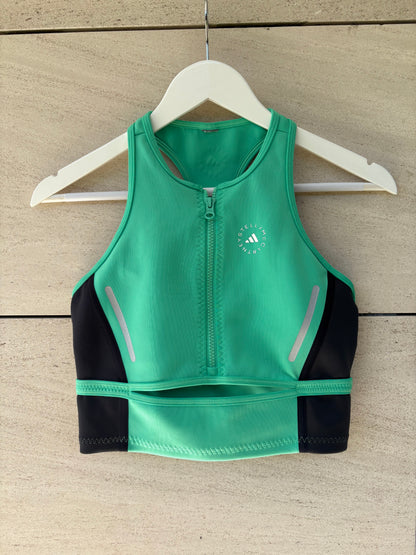 ADIDAS x STELLA McCARTNEY. Conjunto verde top y malla corta. T S