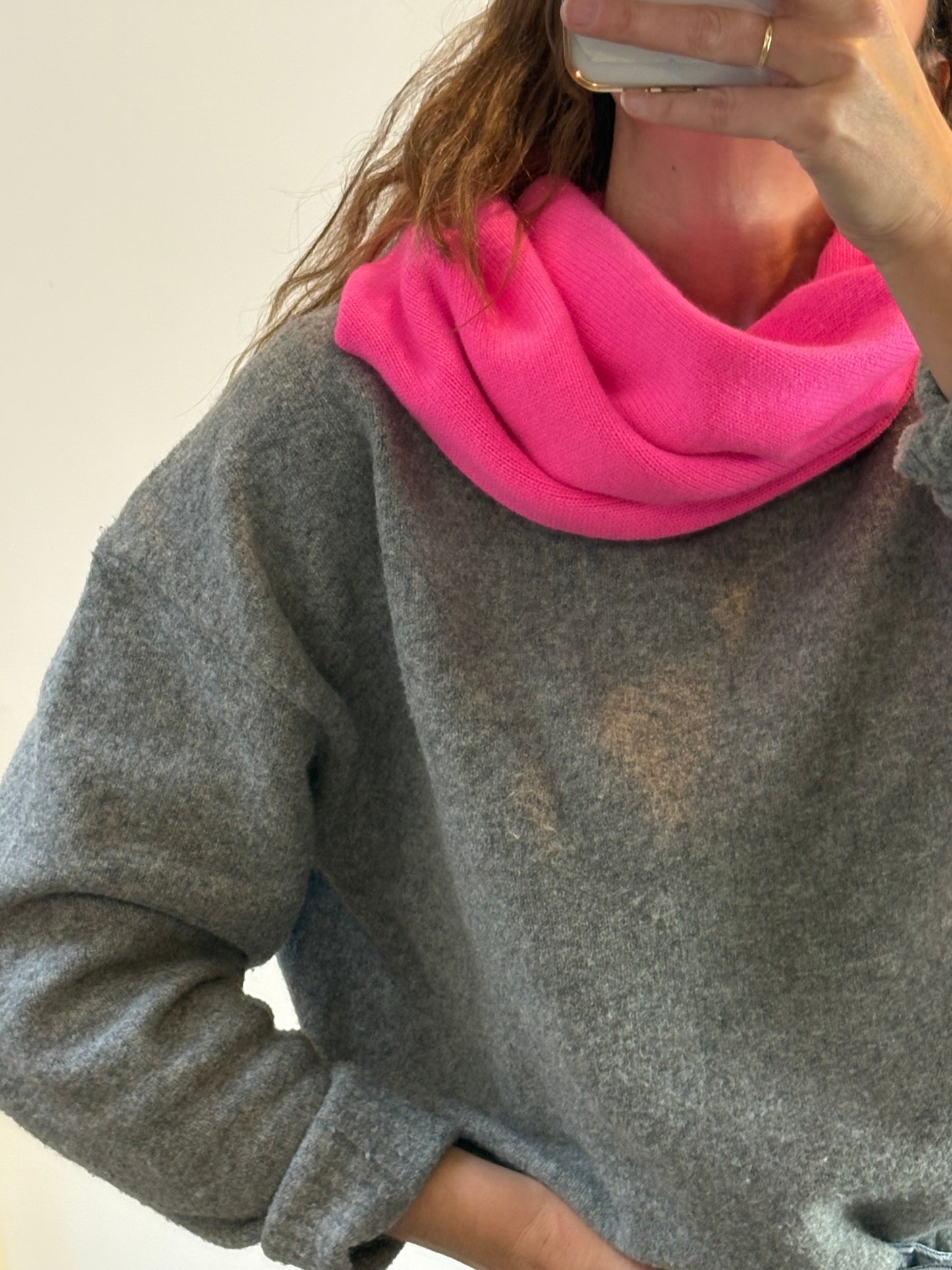 J CREW. Cuello fucsia cashmere