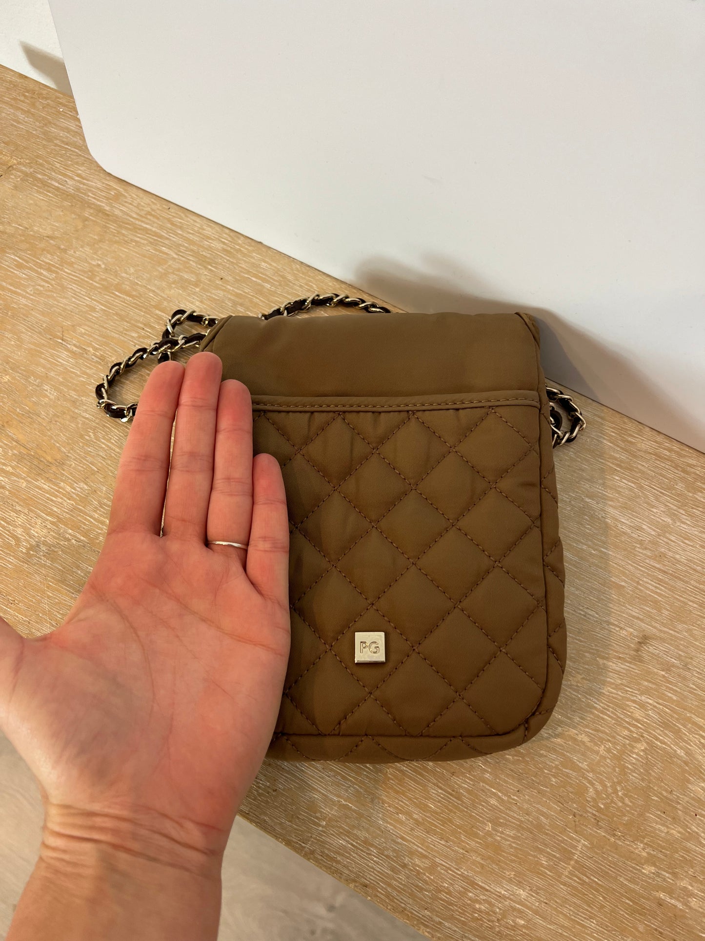 PURIFICACIÓN GARCÍA.  Bolso mini lona marrón