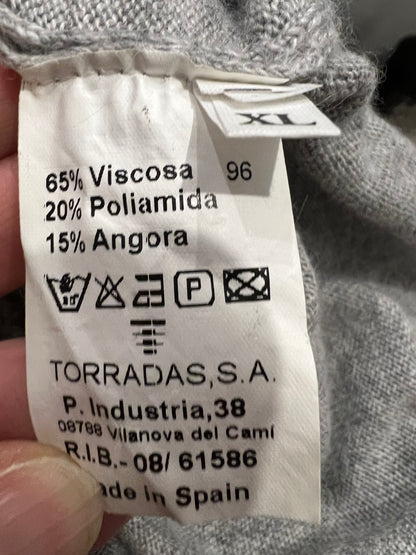 PATCHWORK .Jersey gris con angora T.XL