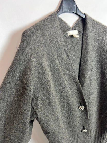 H&amp;M. Green buttoned knit jacket. TS