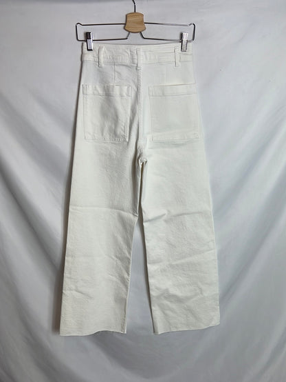 ZARA. Patalón culotte blanco . T36