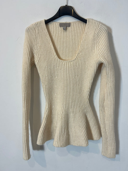 H&M. Top punto beige claro entallado. T XS