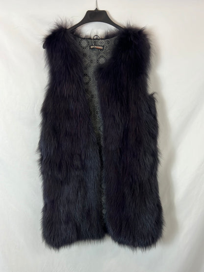 MAX&amp;MOI. Blue/purple fox vest, size 36
