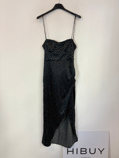 ZARA. Vestido largo satinado lunares