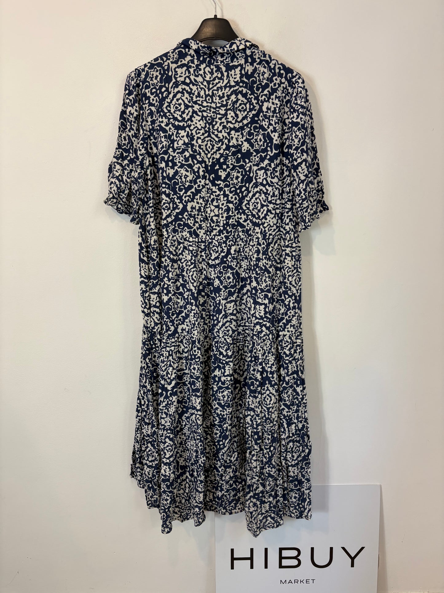 TINTORETTO. Vestido largo azul estampado. T 44