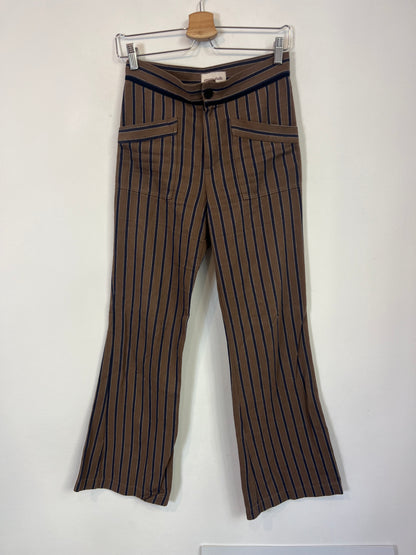 SIMONA STUDIO. Brown striped trousers, size 36