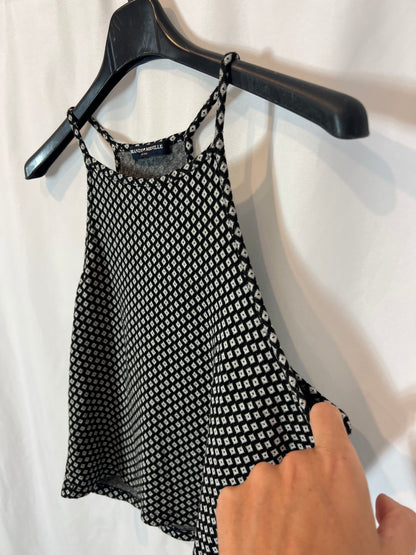 BRANDY MELVILLE. Crop top negro estampado. T U (S/M)