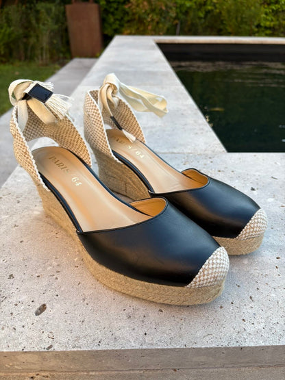 PARIS 64. Alpargata Bianca Black 7 . T 40