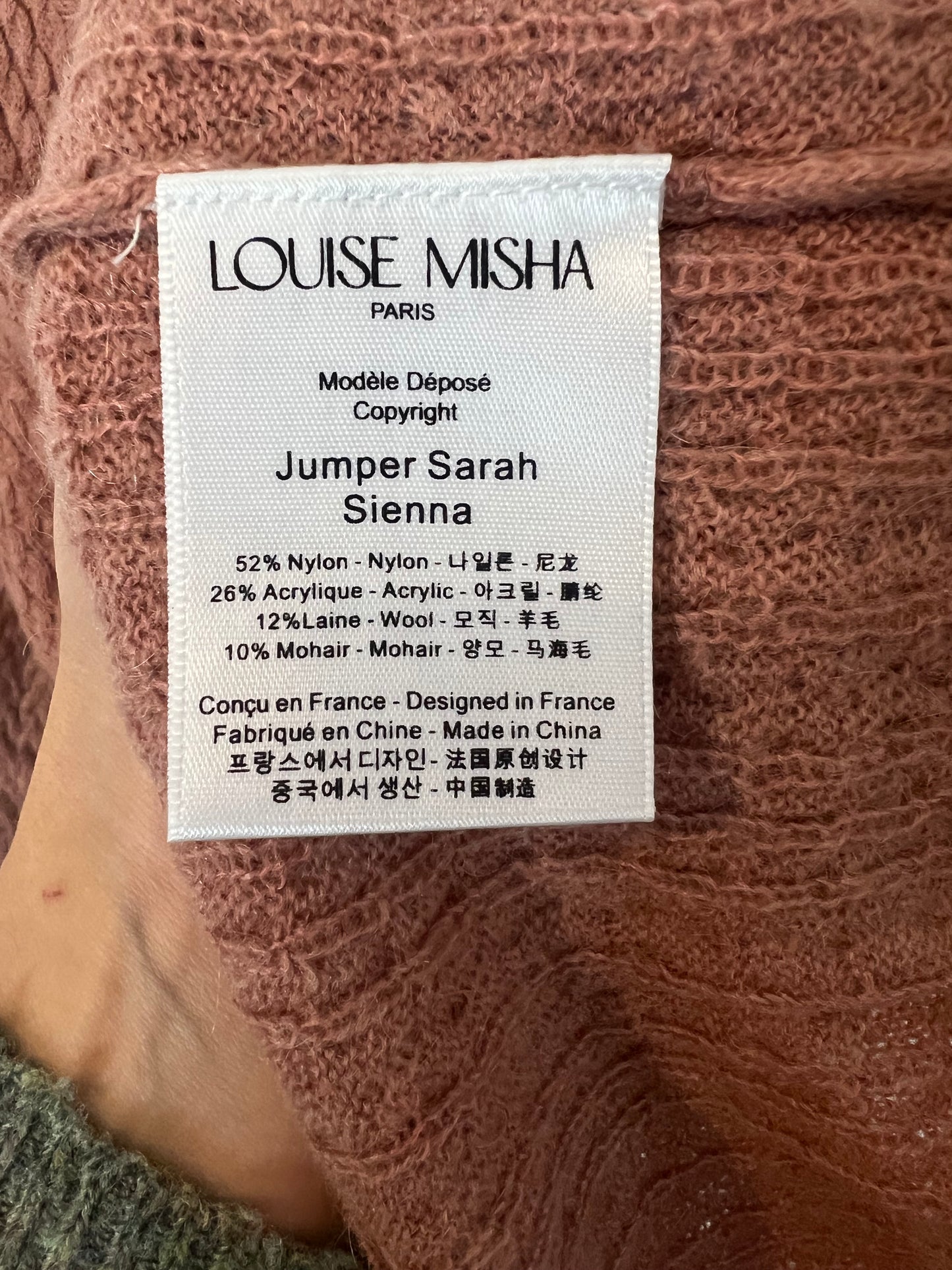 LOUISE MISHA. Jersey rosa salmón cuello alto  T.36