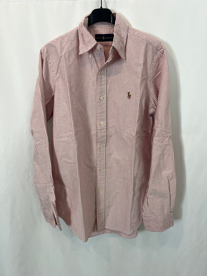 RALPH LAUREN. Camisa rayas burdeos. T S