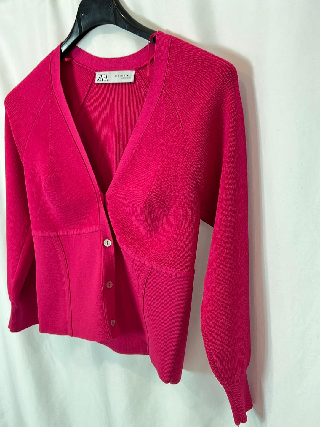 ZARA. Top/rebeca rosa punto T.m