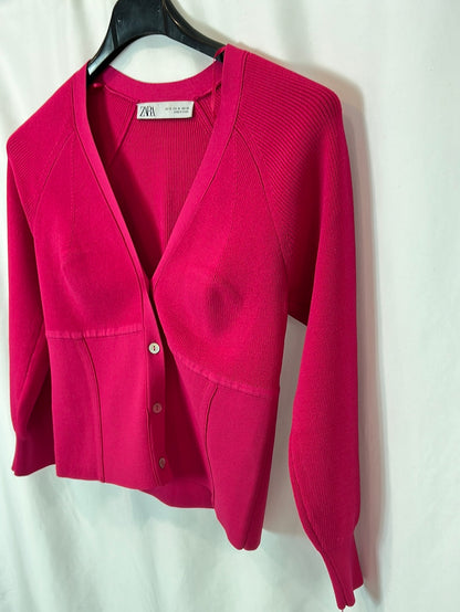 ZARA. Top/rebeca rosa punto T.m