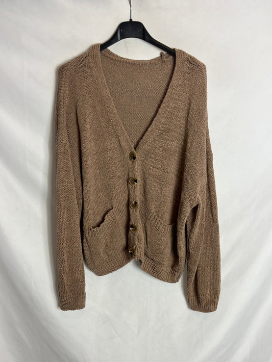 OTRAS. Rebeca marrón claro bolsillos . T M