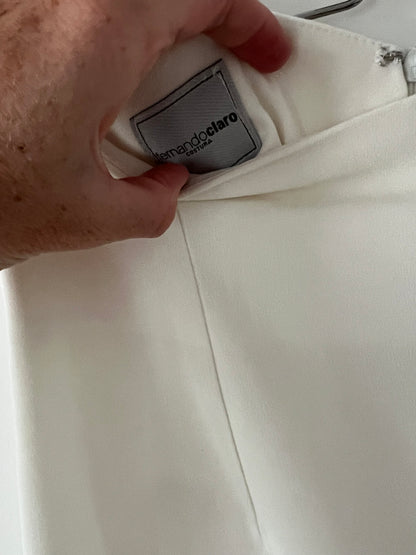 FERNANDO CLARO COUTURE. Pantalón blanco de vestir